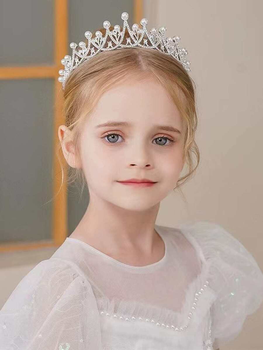 少女仿珍珠装饰发带 - 白色 - 查看 1