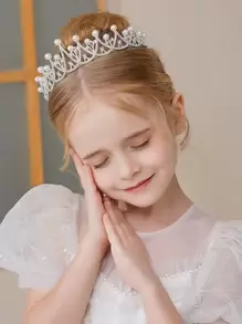 少女仿珍珠装饰发带 - 白色 - 查看 4