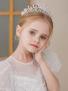 少女仿珍珠装饰发带 - 白色 - 查看 5