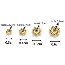 20pcs Stainless Steel 18k Gold Plated Daisy Snowflake Flower Spacer Beads Loose Bead Caps,DIY Jewelry Accessories Bracelet Necklace - Yellow Gold - View 6