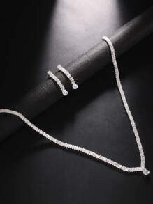 1 Set plata color de moda & simple Joyas nupciales Set , boda Accesorio