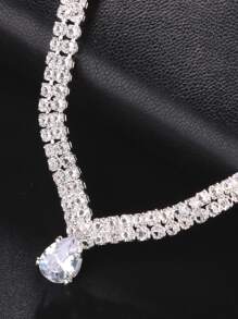 1 Set plata color de moda & simple Joyas nupciales Set , boda Accesorio