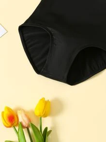 Young Girls' Long Sleeve Mesh Splice Ballet Dance Leotard - Black - View 5