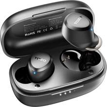 TOZO A1 Mini Wireless Earbuds Bluetooth 5.3 In Ear Light-Weight Headphones Built-In Microphone, IPX5 Waterproof, Immersive Premium Sound Long Distance Connection Headset With Charging Case, Black - 黑色 - 查看 1