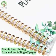 Trees Greencery每週筆記本,未日期日程安排筆記本,螺旋目標筆記本議程和習慣追蹤器,待辦清單,前三名,8.5 * 5.5英寸,100克紙張,52張 - 綠色 - 查看 7