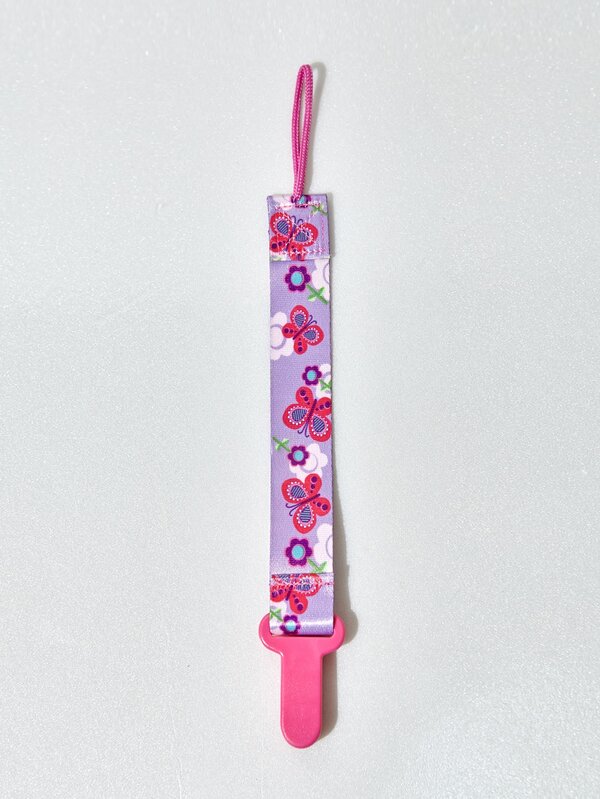 2pcs Random Color Teething Pacifier Clip With Safe Opening & Closing