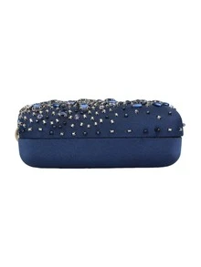 Rhinestone Decor Hard Case Clutch Bag For Women, Perfect For Parties - Royal Blue - View 7