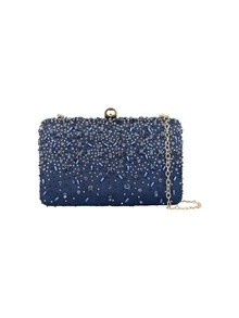 Rhinestone Decor Hard Case Clutch Bag For Women, Perfect For Parties - Royal Blue - View 9
