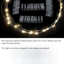 1入組可充電led照片夾式串燈與裝飾衣夾、銅線燈,適用於裝飾、客廳、臥室、派對、聖誕節 - 白色 - 查看 11