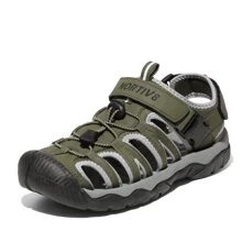Men's Sandals, Closed Toe Athletic Sport Sandals, Mens Summer Shoes, Lightweight Trail Walking Flat Sandals For Beach Sport Outing - 軍綠色 - 查看 1