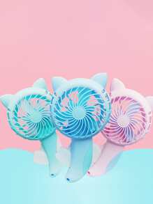 1 Pieza Ventilador Mini Portátil En Forma De Gato, Diseñado Para Ser Operado Manualmente Con La Mano - Multicolor - Ver 1