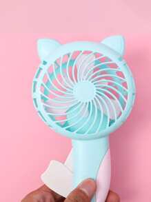 1 Pieza Ventilador Mini Portátil En Forma De Gato, Diseñado Para Ser Operado Manualmente Con La Mano - Multicolor - Ver 3