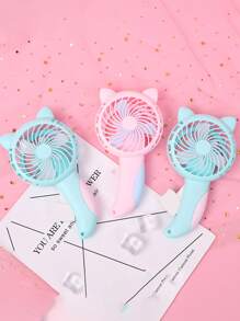 1 Pieza Ventilador Mini Portátil En Forma De Gato, Diseñado Para Ser Operado Manualmente Con La Mano - Multicolor - Ver 6