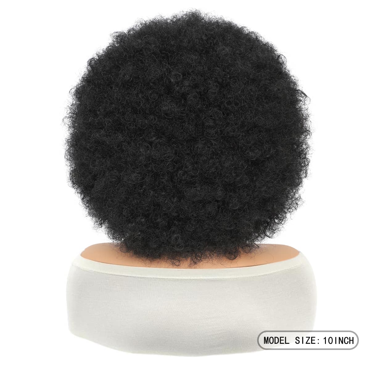 DZfirst Black 10 Inch Afro Kinky Curly Synthetic Wigs 70s 80s Wigs