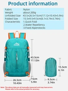 Hwjianfeng 1pc Waterproof Letter Graphic Green Polyamide Portable Camping Bag - Green - View 4