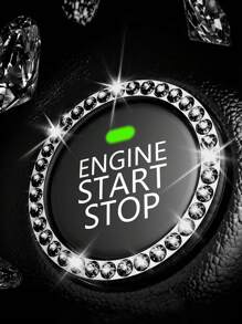 1pair Car Cup Holder Mats And 2pcs Engine Start/stop Key Ring - Black - View 4