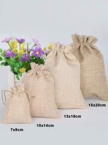 beadia 50 piezas Bolsas de yute con cordón, bolsas de regalo de yute, bolsas de regalo de bricolaje para bodas, envoltorios de boda, decoración de bodas, suministros para fiestas