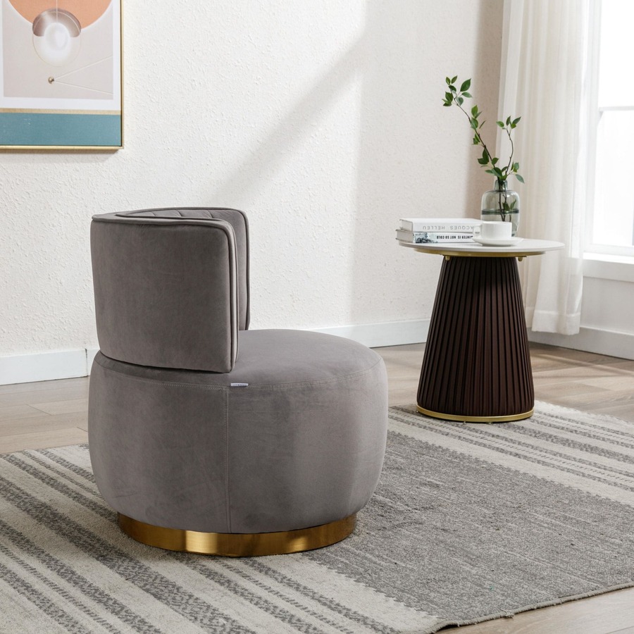 HOMEFUN 360 Degree Swivel Cuddle Barrel Accent Sofa Chairs, Round