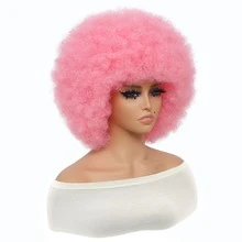 10 Inches Pink Vintage Style Curly Hair Wigs With Big Cap, Soft And Natural, Suitable For Party, Cosplay And Daily Wear - Pink - View 6