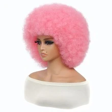 10 Inches Pink Vintage Style Curly Hair Wigs With Big Cap, Soft And Natural, Suitable For Party, Cosplay And Daily Wear - Pink - View 7