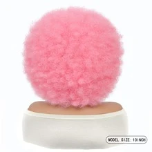 10 Inches Pink Vintage Style Curly Hair Wigs With Big Cap, Soft And Natural, Suitable For Party, Cosplay And Daily Wear - Pink - View 4