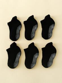 6pairs Children's Thickened Black Glue Anti-slip Floor Socks - Black - View 3