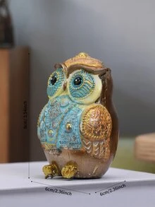 1個卡通貓頭鷹造型家居裝飾飾品 - 彩色 - 查看 3