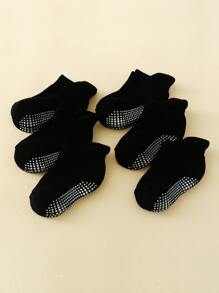 6pairs Children's Thickened Black Glue Anti-slip Floor Socks - Black - View 5