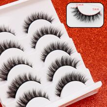 5 Pairs/Pack Natural Fluffy Volume False Eyelashes Dramatic Messy Mink Lashes Wispy Long 8D Volume Fake Eyelash Strips Foxy Eye Lifting Look Eyelash Extension Kit Full Eyelash Strip To Lengthen And Volumize The Outer Corner Of Your Eye Beauty Makeup - màu đen - Xem 1