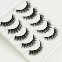 5 Pairs/Pack Natural Fluffy Volume False Eyelashes Dramatic Messy Mink Lashes Wispy Long 8D Volume Fake Eyelash Strips Foxy Eye Lifting Look Eyelash Extension Kit Full Eyelash Strip To Lengthen And Volumize The Outer Corner Of Your Eye Beauty Makeup - màu đen - Xem 5