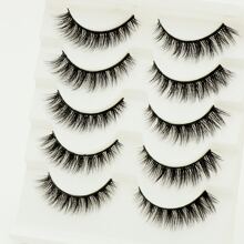5 Pairs/Pack Natural Fluffy Volume False Eyelashes Dramatic Messy Mink Lashes Wispy Long 8D Volume Fake Eyelash Strips Foxy Eye Lifting Look Eyelash Extension Kit Full Eyelash Strip To Lengthen And Volumize The Outer Corner Of Your Eye Beauty Makeup - màu đen - Xem 7