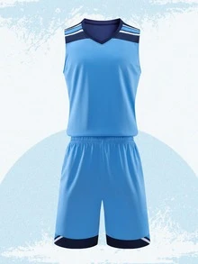 Men Fashion Adult Basketball Jersey - Blue - View 1