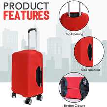 行李防護罩素色彈性防塵手提箱套適用於18-32英寸行李 - 紅色 - 查看 5