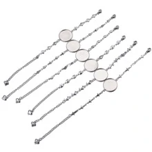 2pcs Stainless Steel Bracelet With Circular Concave Base DIY Jewelry Accessories Bracelet Bracelet Jewelry Production - Silver - View 4