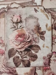 1 gói/30 cái Phong cách Vintage Màu hồng Hoa hồng & Chim Trang trí Làm sổ lưu niệm Giấy - Nhiều màu - Xem 4