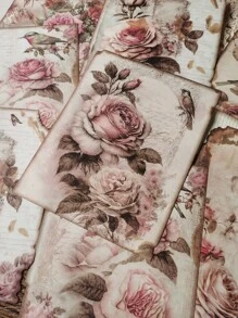 1 gói/30 cái Phong cách Vintage Màu hồng Hoa hồng & Chim Trang trí Làm sổ lưu niệm Giấy - Nhiều màu - Xem 2