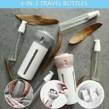 1 Pc Travel Bottles Set 4 In 1 Portable Cosmetics Lotion Perfume Dispenser Empty Bottles For Business Trip - Grey - View 4
