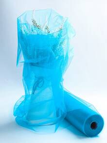 1 tấm vải voan mỏng hiện đại dài 5m/10m dùng để trang trí ghế ngoài trời, phông nền tiệc cưới, sinh nhật. - Màu xanh nhạt - Xem 2