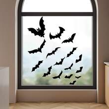3入組黑色蝙蝠貼紙,適用於節日裝飾、家居裝飾