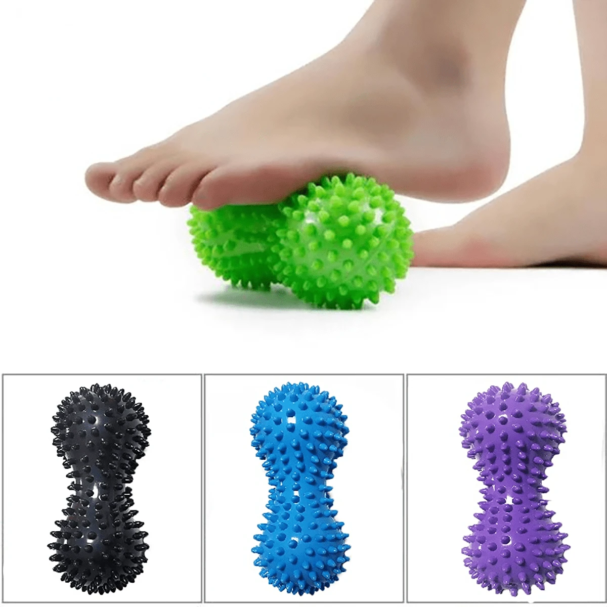 PVC Hình hạt lạc Quả cầu gai Đối với Bấm huyệt Và Nắm chặt Tăng cường , Myofascial Giải phóng , Yoga , Khỏe mạnh , Bơm hơi Con nhím Trái bóng Mát xa chân Trục lăn Bóng mát xa Điểm kích hoạt Sâu Tissue Mát-xa Tay Chân Máy mát xa Trục lăn Trái bóng Căng thẳng Thư giãn cơ bắp - Màu tím - Xem 1