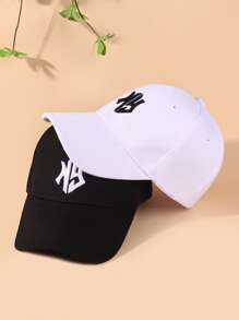 1pc New Embroidered Sun Protection Baseball Cap For Men, Suitable For Beach Vacation, Outdoor Sports,Summer,Holiday,Festival,Travel - White - View 2