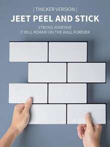 10 piezas/set 3d de mascota cocina rectángulo blanco Pegatina de pared para cocina