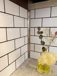 10 piezas/set 3d de mascota cocina rectángulo blanco Pegatina de pared para cocina