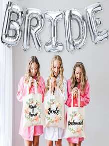 5 Stücke/Set 'Bride' und 'Single Party' Buchstaben-Ballons für Junggesellinnenabschied, Bride Ballons 16 Zoll, Partydekorationen für Single Party, Hochzeitsfeier, Verlobungsparty, Braut Photobooth Hintergrund, geeignet für Brautgeschenk Präsentation, dekorativer Fotohintergrund