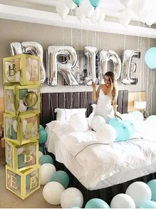 5 Stücke/Set 'Bride' und 'Single Party' Buchstaben-Ballons für Junggesellinnenabschied, Bride Ballons 16 Zoll, Partydekorationen für Single Party, Hochzeitsfeier, Verlobungsparty, Braut Photobooth Hintergrund, geeignet für Brautgeschenk Präsentation, dekorativer Fotohintergrund