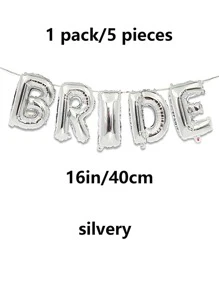5 Stücke/Set 'Bride' und 'Single Party' Buchstaben-Ballons für Junggesellinnenabschied, Bride Ballons 16 Zoll, Partydekorationen für Single Party, Hochzeitsfeier, Verlobungsparty, Braut Photobooth Hintergrund, geeignet für Brautgeschenk Präsentation, dekorativer Fotohintergrund