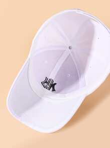 1pc New Embroidered Sun Protection Baseball Cap For Men, Suitable For Beach Vacation, Outdoor Sports,Summer,Holiday,Festival,Travel - White - View 4