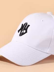 1pc New Embroidered Sun Protection Baseball Cap For Men, Suitable For Beach Vacation, Outdoor Sports,Summer,Holiday,Festival,Travel - White - View 9