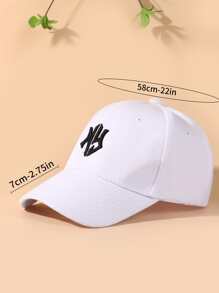 1pc New Embroidered Sun Protection Baseball Cap For Men, Suitable For Beach Vacation, Outdoor Sports,Summer,Holiday,Festival,Travel - White - View 6