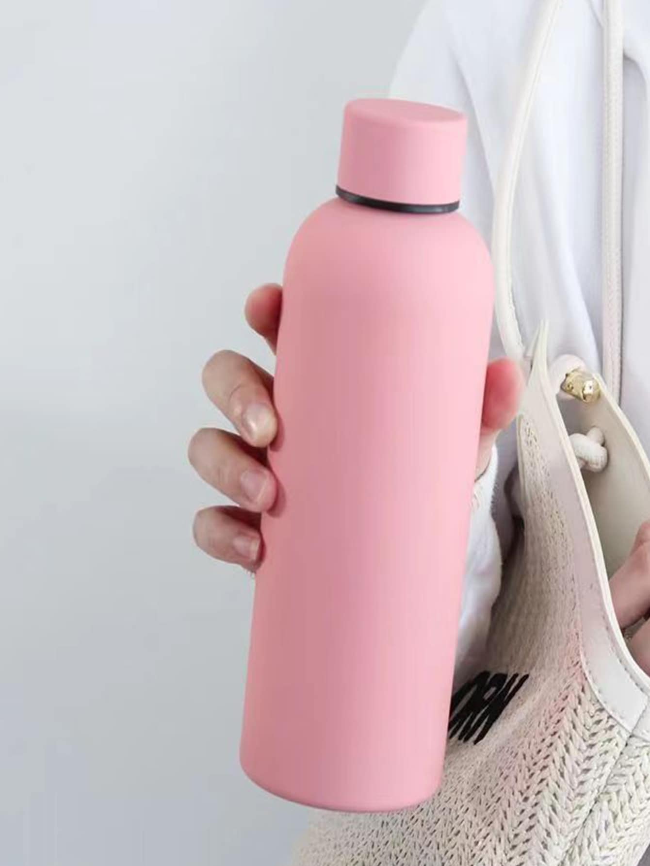 350毫升304不銹鋼真空隔熱杯,小口徑&粉色,運動水瓶贈送老年人,兒童和成人 - 粉色 - 查看 1